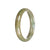 Authentic Grade A Brownish Green Burmese Jade Bangle Bracelet - 58mm Half Moon