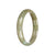 Authentic Grade A Brownish Green Burmese Jade Bangle Bracelet - 58mm Half Moon