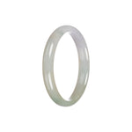 Genuine Untreated Green White Jadeite Jade Bracelet - 54mm Semi Round