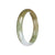 Certified Natural Brownish Green Jade Bangle Bracelet - 58mm Half Moon