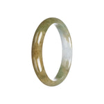 Certified Natural Brownish Green Jade Bangle Bracelet - 58mm Half Moon