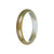 Certified Natural Brownish Green Jade Bangle Bracelet - 58mm Half Moon