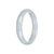 Authentic Type A Light Green with White Jadeite Jade Bangle - 57mm Half Moon