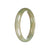 Real Untreated Green Burma Jade Bangle Bracelet - 59mm Half Moon