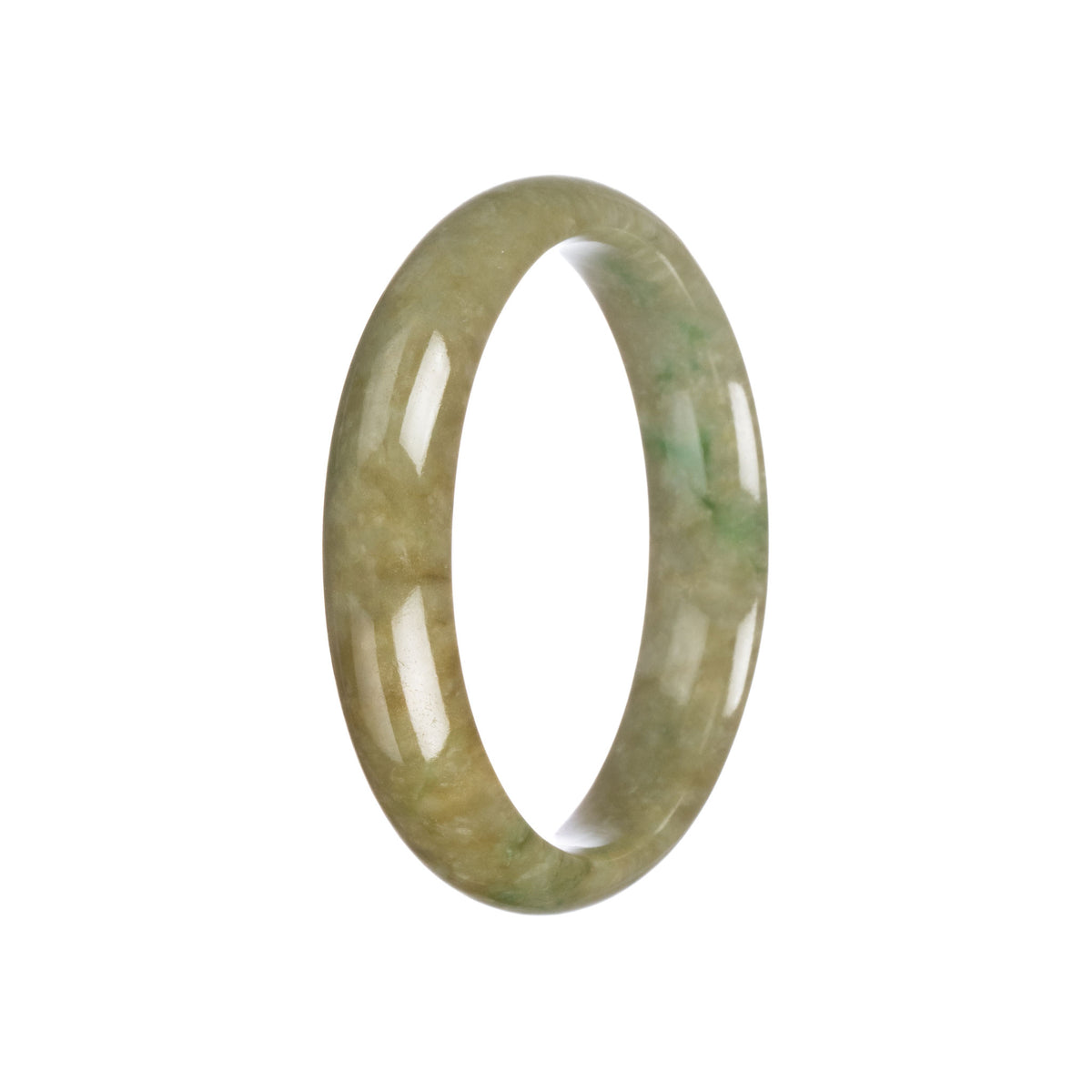 Authentic Natural Green Jade Bracelet - 59mm Half Moon