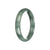 Authentic Grade A Green Pattern Burmese Jade Bracelet - 58mm Half Moon