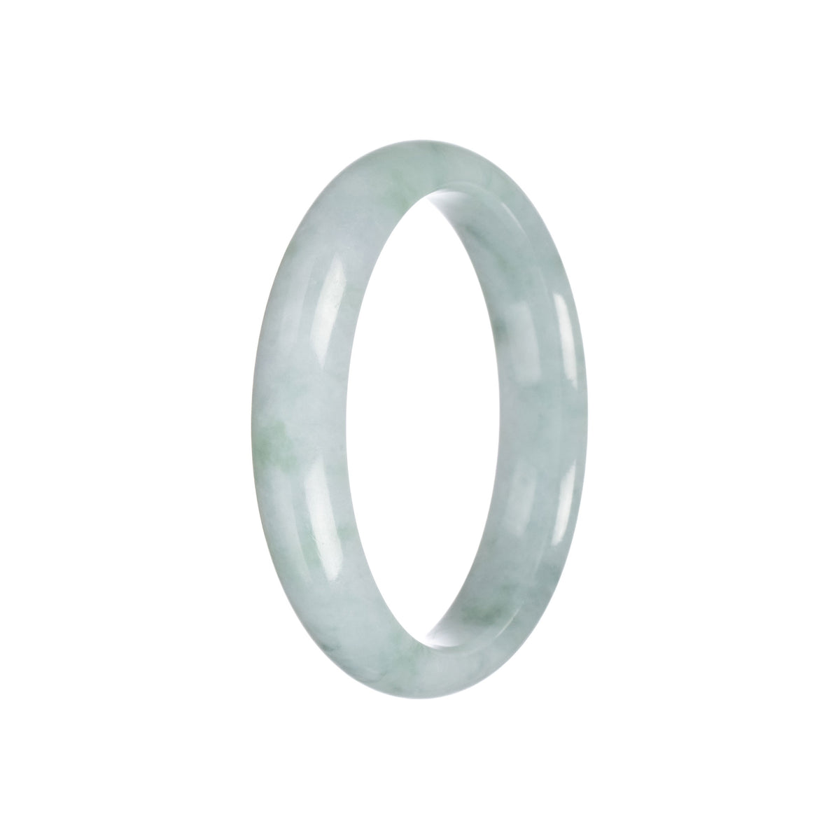 Genuine Grade A Light Green Burmese Jade Bangle Bracelet - 57mm Half Moon