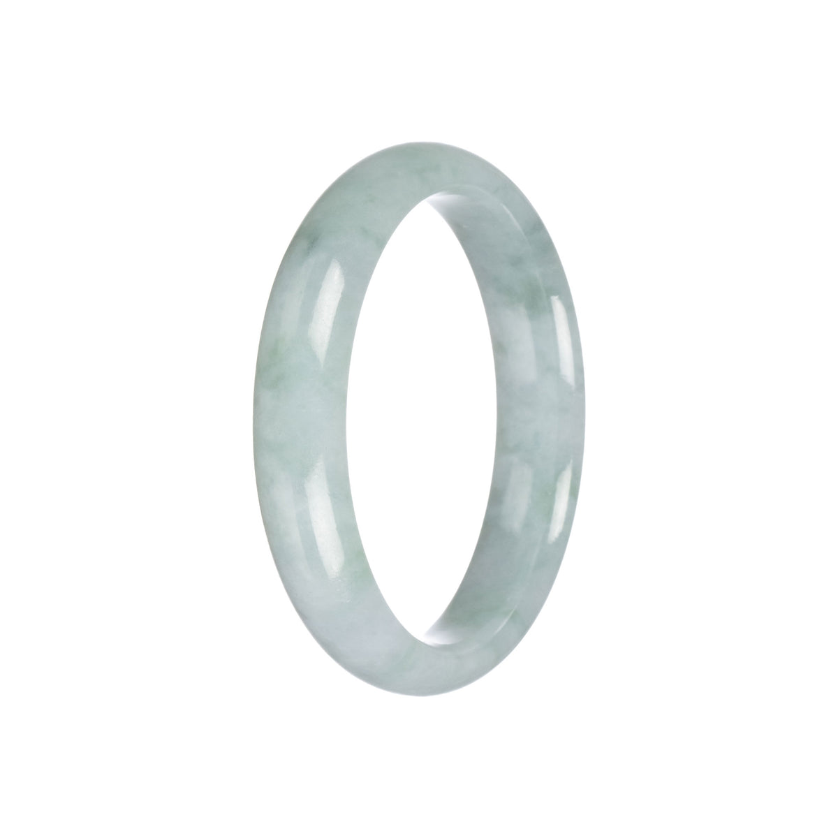 Genuine Grade A Light Green Burmese Jade Bangle Bracelet - 57mm Half Moon