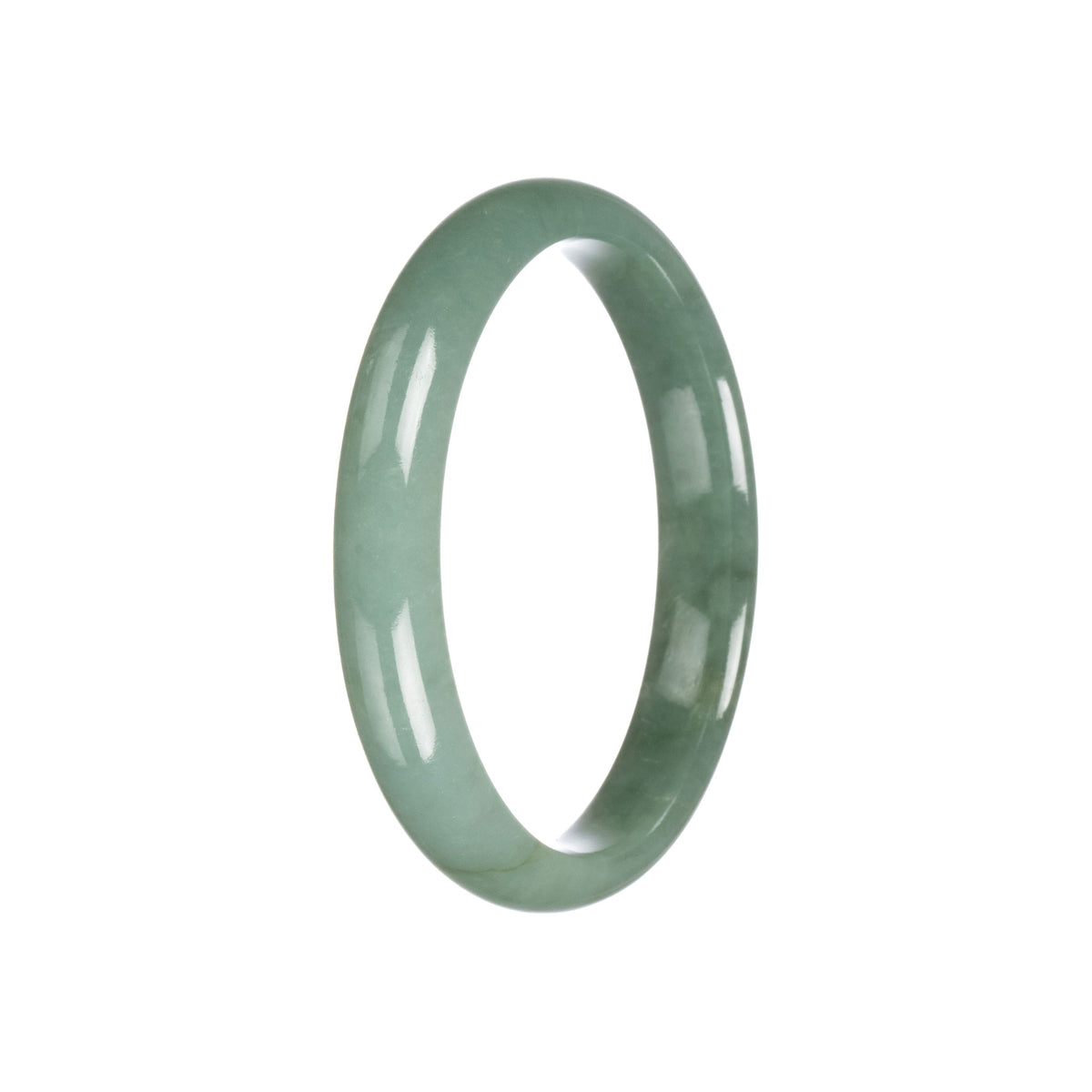 Authentic Grade A Green Burma Jade Bangle - 59mm Half Moon