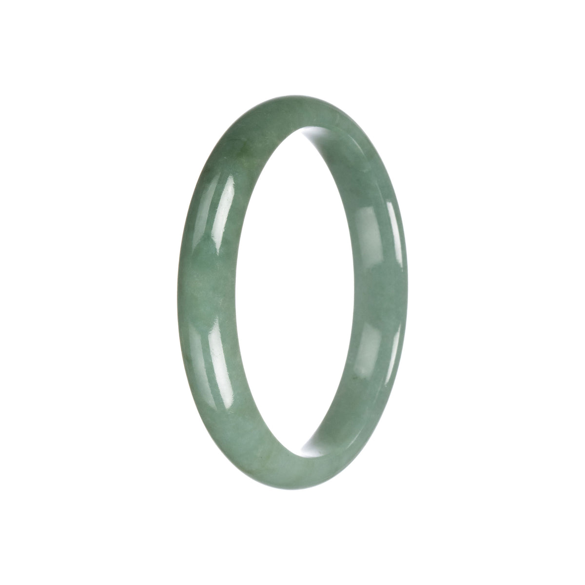 Authentic Grade A Green Burma Jade Bangle - 59mm Half Moon