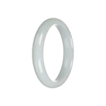 Certified Natural Pale Green Traditional Jade Bangle Bracelet - 56mm Half Moon