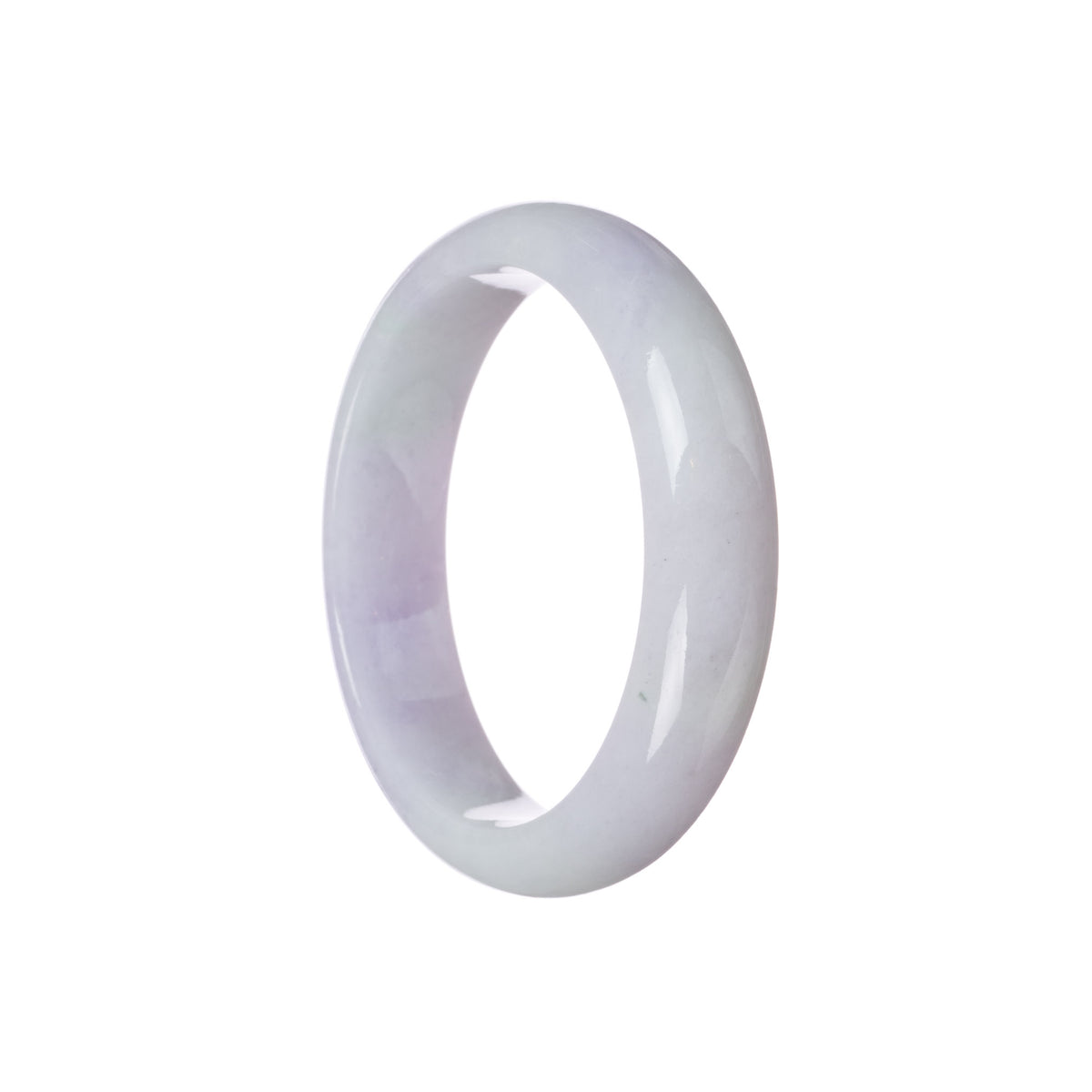 Real Untreated Lavender Jadeite Bangle - 57mm Half Moon