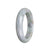 Genuine Grade A Light Grey with Green Traditional Jade Bangle - 52mm Semi Round