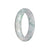 Real Natural White with Light Green Patterns Traditional Jade Bangle Bracelet - 58mm Half Moon