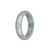 Real Grade A Light Green with Apple Green Patch Burma Jade Bracelet - 50mm Half Moon