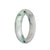 Genuine Grade A White with Emerald Green Patterns Burma Jade Bangle - 58mm Half Moon