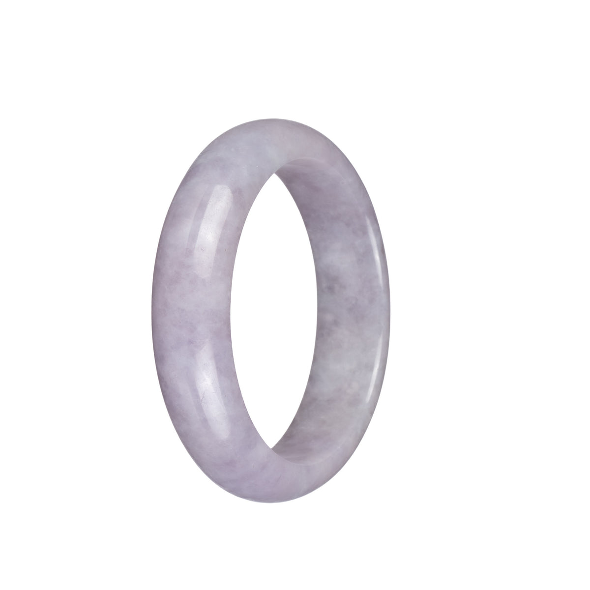 Genuine Natural Pale Lavender Burma Jade Bangle Bracelet - 54mm Half Moon