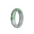 Certified Grade A Pale Green with Emerald Green Patterns Jadeite Bangle - 51mm Half Moon