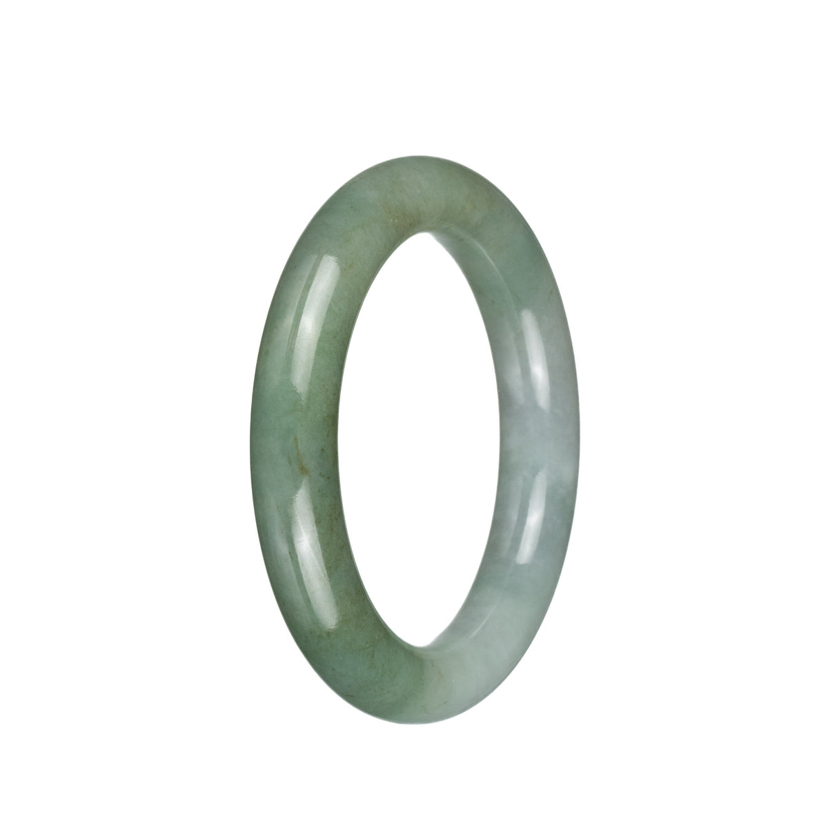 Certified Type A Light Green Burma Jade Bangle Bracelet - 55mm Round