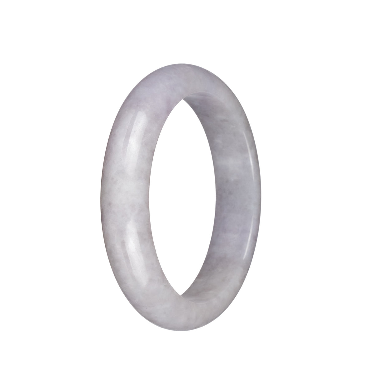 Real Type A Pale Lavender Jadeite Jade Bangle - 60mm Half Moon