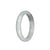 Real Type A Grey with Light Green Burma Jade Bangle - 55mm Half Moon