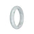 Genuine Natural White with Green Patterns Jade Bangle Bracelet - 58mm Half Moon