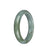 Genuine Grade A Greyish Green Jadeite Bangle Bracelet - 58mm Half Moon