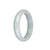 Genuine Untreated White with Light Green  Jadeite Bangle - 55mm Half Moon