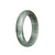 Genuine Grade A Light Grey with Bluish Green and Brown Patches Burma Jade Bracelet - 58mm Half Moon