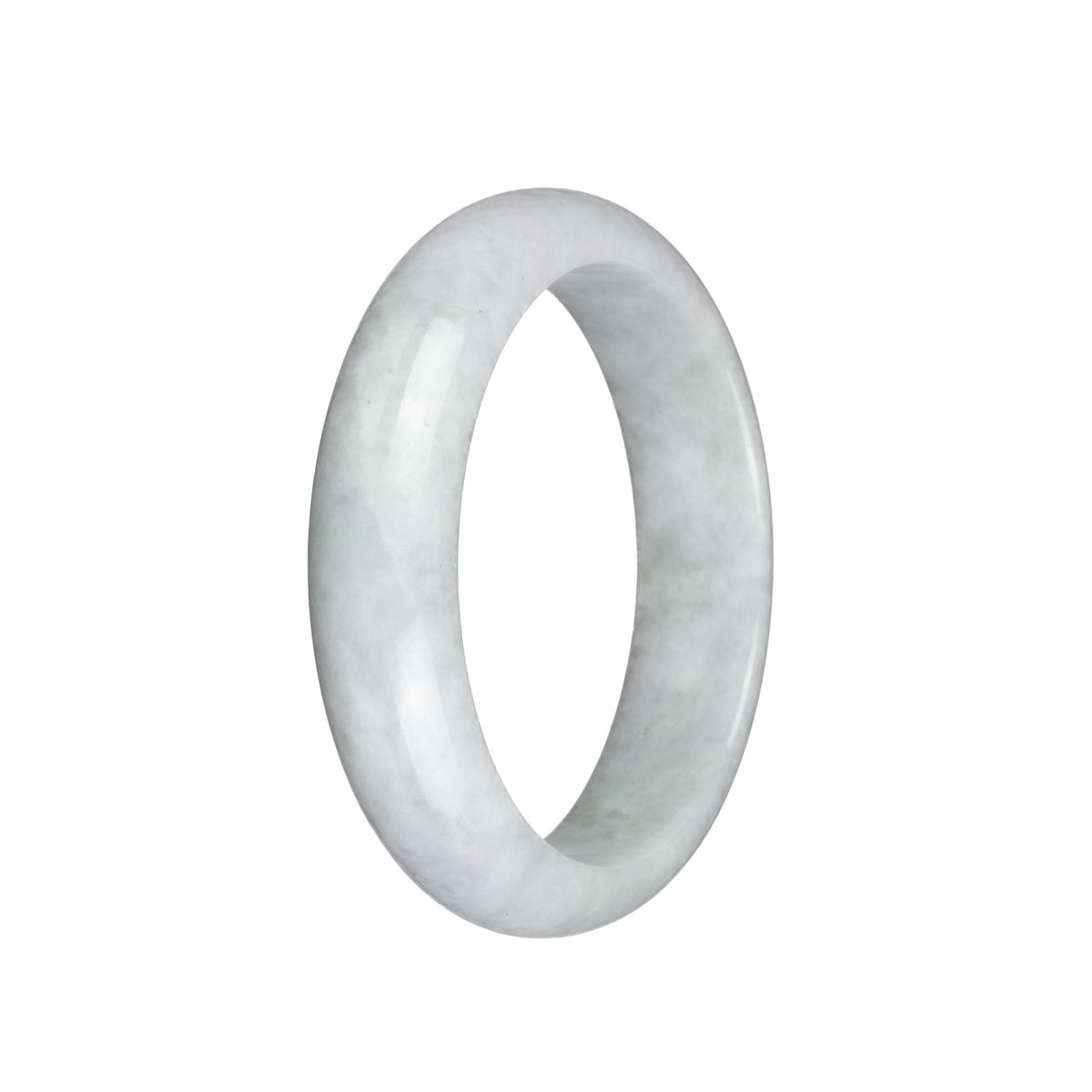 Certified Natural White Burmese Jade Bracelet - 58mm Half Moon