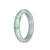 Certified Grade A Light Grey with Apple Green Pattern Jadeite Bangle Bracelet - 58mm Half Moon