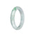 Real Grade A Pale Green with Light Green and Light Grey Pattern Burma Jade Bangle - 59mm Half Moon