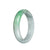 Real Type A Pale Green with Light Green and Light Grey Pattern Traditional Jade Bracelet - 59mm Half Moon