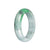 Genuine Grade A Pale Green with Light Green and Light Grey Pattern Jade Bracelet - 57mm Half Moon