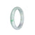 Genuine Natural Pale Green with Light Green and Light Grey Pattern Jadeite Bangle - 59mm Half Moon