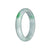 Genuine Grade A Light Grey with Emerald Green Pattern Jade Bangle Bracelet - 57mm Half Moon