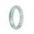 Authentic Grade A Light Grey with Emerald Green Pattern Jade Bangle Bracelet - 62mm Half Moon