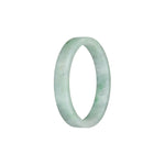 Real Grade A Green Pattern Burmese Jade Bangle Bracelet - 52mm Flat