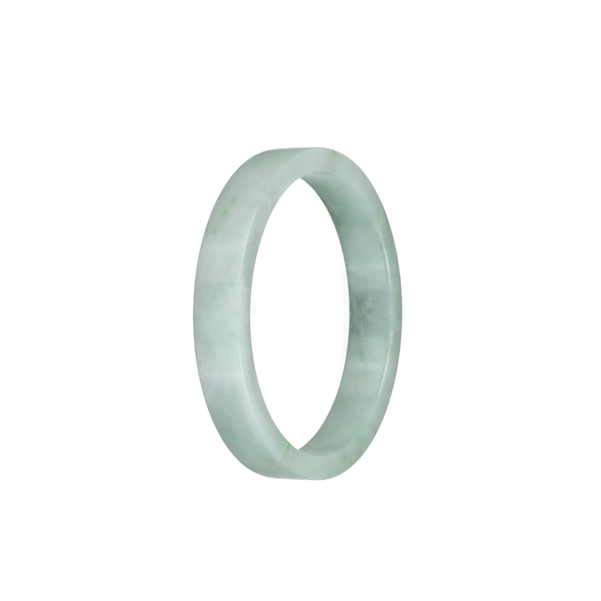 Authentic Type A Green Pattern Burma Jade Bangle - 52mm Flat