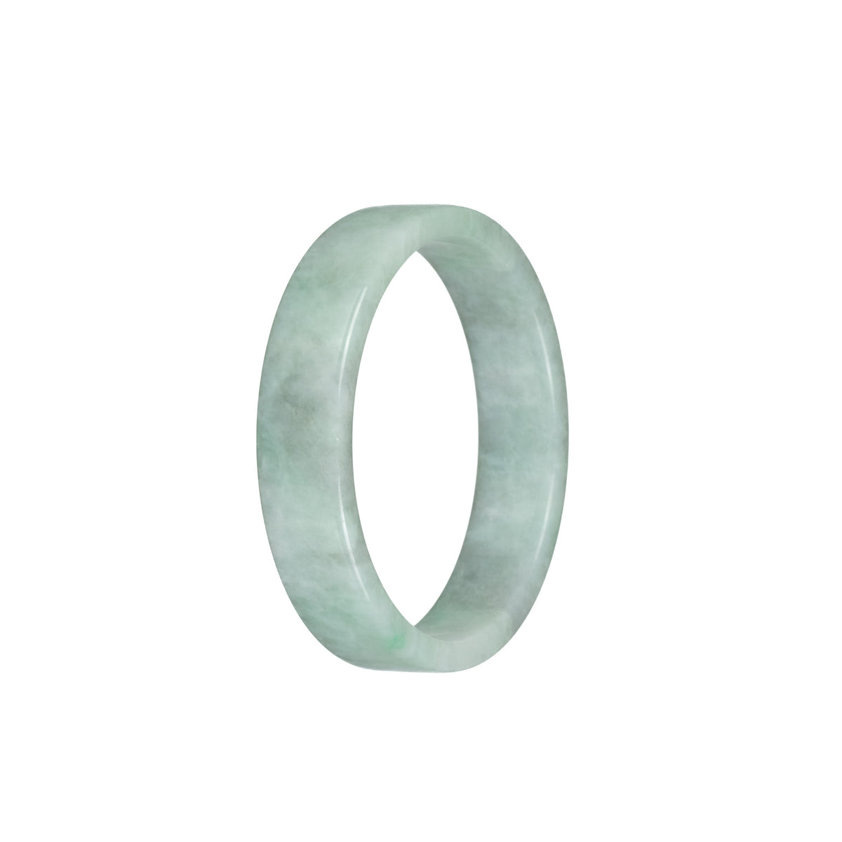 Genuine Natural Green Pattern Traditional Jade Bangle - 52mm Flat