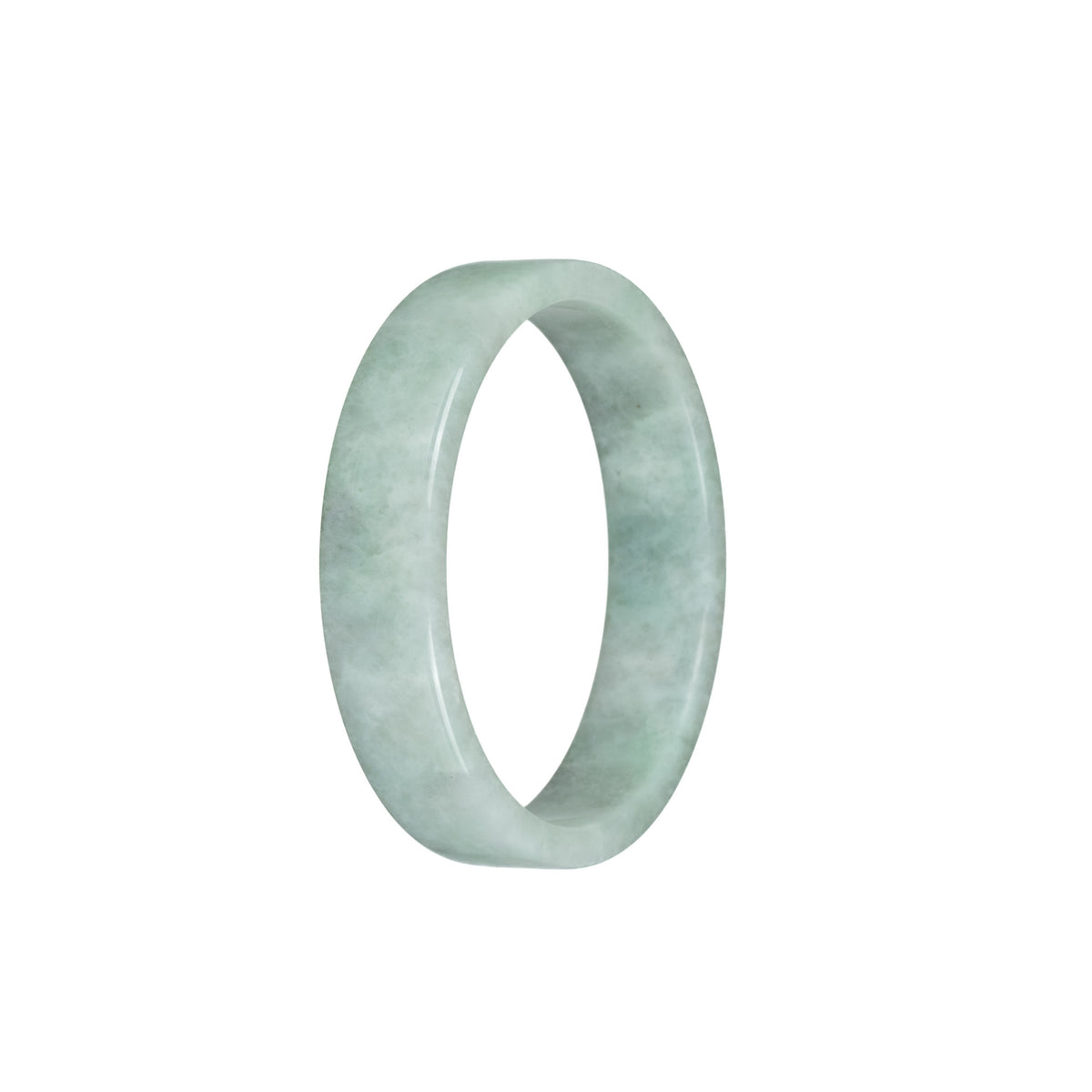 Genuine Natural Green Pattern Traditional Jade Bangle - 52mm Flat