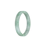 Authentic Grade A Green Pattern Jadeite Bangle - 52mm Flat