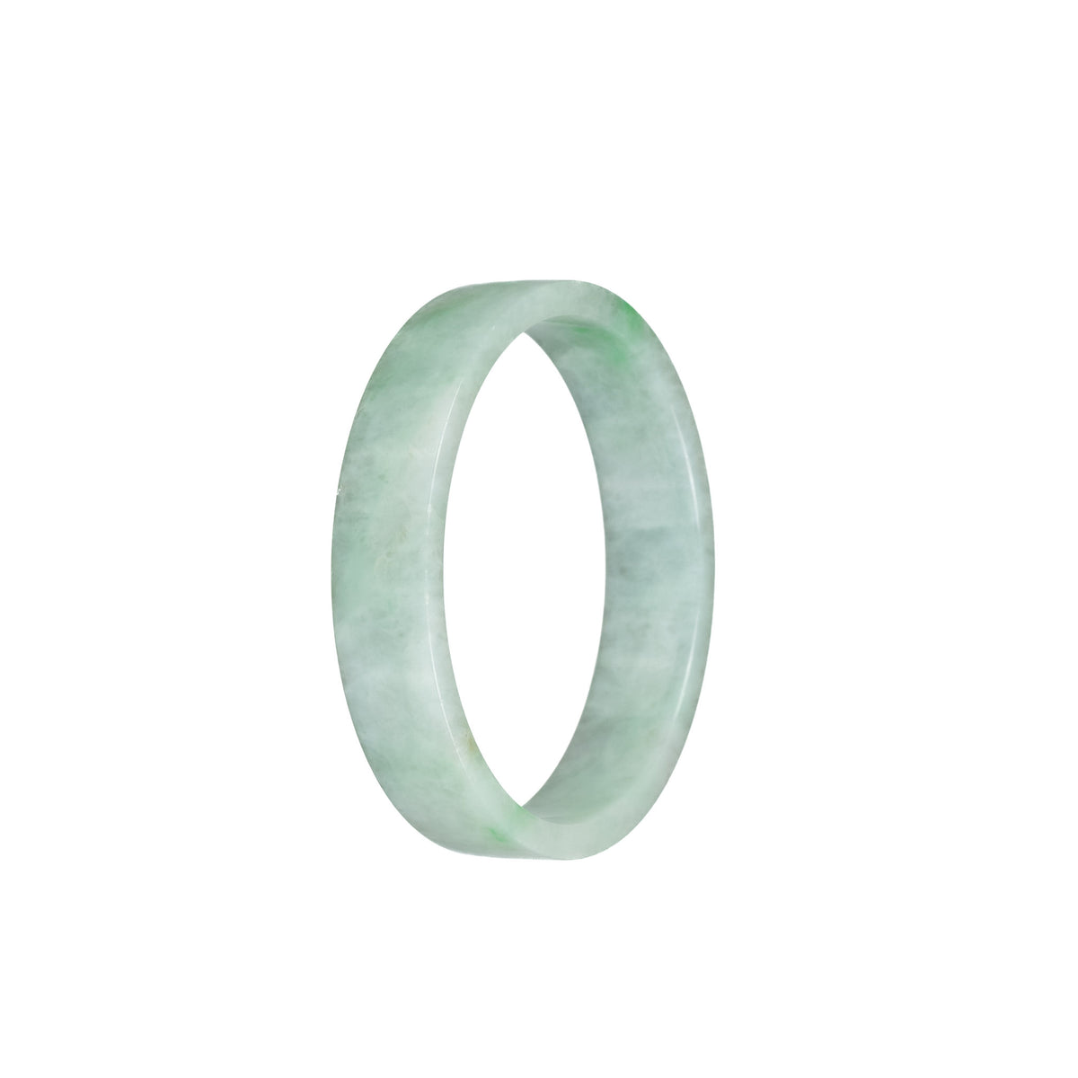 Real Natural Green Pattern Jade Bracelet - 51mm Flat