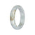 Untreated Pale Green with Brown Traditional Jade Bangle - 59mm Half Moon