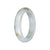 Untreated Pale Green with Brown Traditional Jade Bangle - 59mm Half Moon