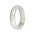 Genuine White with Brown Jadeite Bangle - 57mm Half Moon