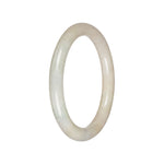 Authentic Creamy White Burmese Jade Bangle - 60mm Round