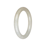Genuine Creamy Whtie Traditional Jade Bangle - 57mm Round