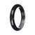 Grade A Black with Grey Patch Traditional Jade Bangle - 64mm Half Moon