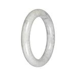 Grade A Light Grey Jadeite Jade Bangle - 58mm Round